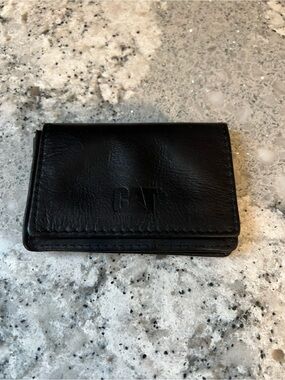 CAT Caterpillar Black Leather Card Holder Wallet - Men Accessories